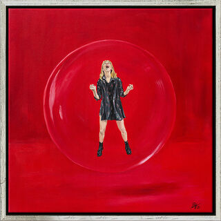 Bild "In the Bubble" (2021) (Original / Unikat), gerahmt von Birgit Horn