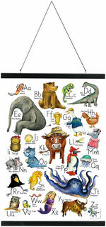 Poster inkl. Aufhängeleiste "ABC - tierisch gut!" - Design Claudia Stöckl von Logofrosch