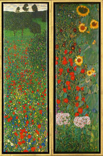2 Bilder "Mohnfeld" und "Sonnenblumen" im Set von Gustav Klimt