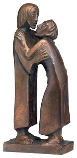 Skulptur "Das Wiedersehen" (1930), Reduktion in Bronze von Ernst Barlach